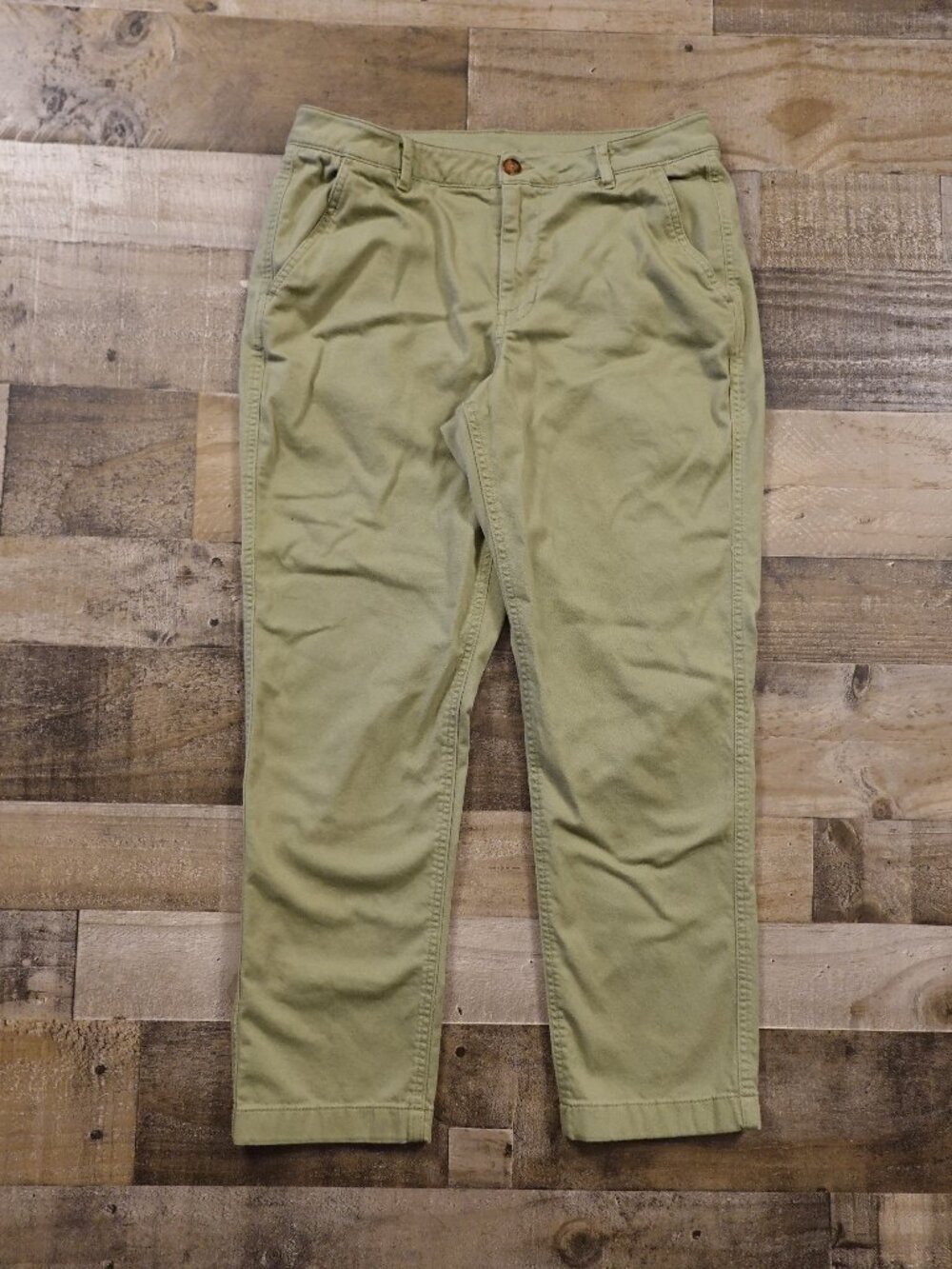 L.L. Bean Comfort Stretch Chino Pants Women’s 12 Petite Green‎ Casual